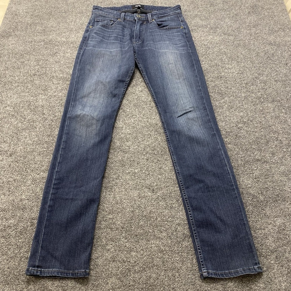 Paige Federal Blakely Jeans Mens 29x34 Faded Whiskered Stretch Denim Made in USA